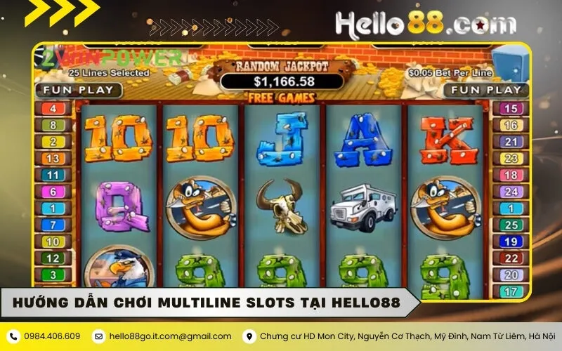 Hướng dẫn chơi Multiline Slots tại hello88